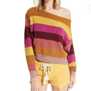 Free people candy land stripped sweater
